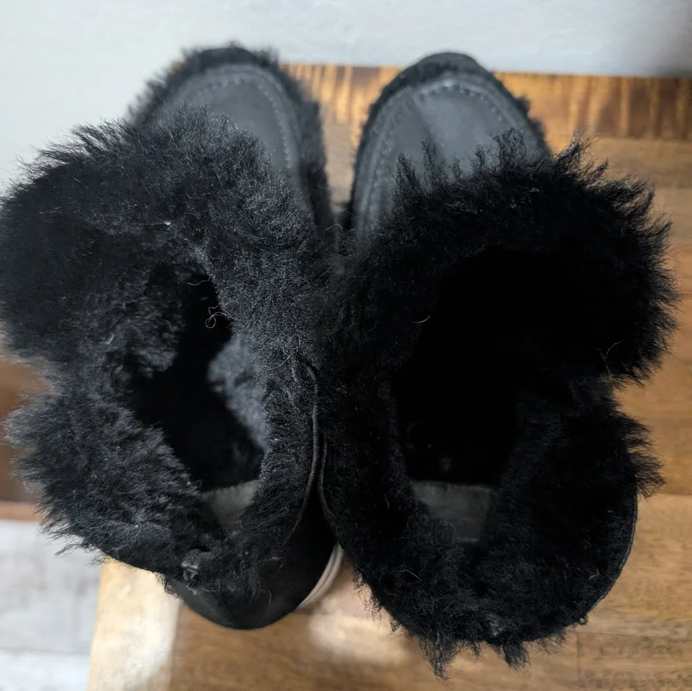 Viole Blanche BICE LEATHER BOOTS Mid-boots in black Nappa-effect Shearling  38/8